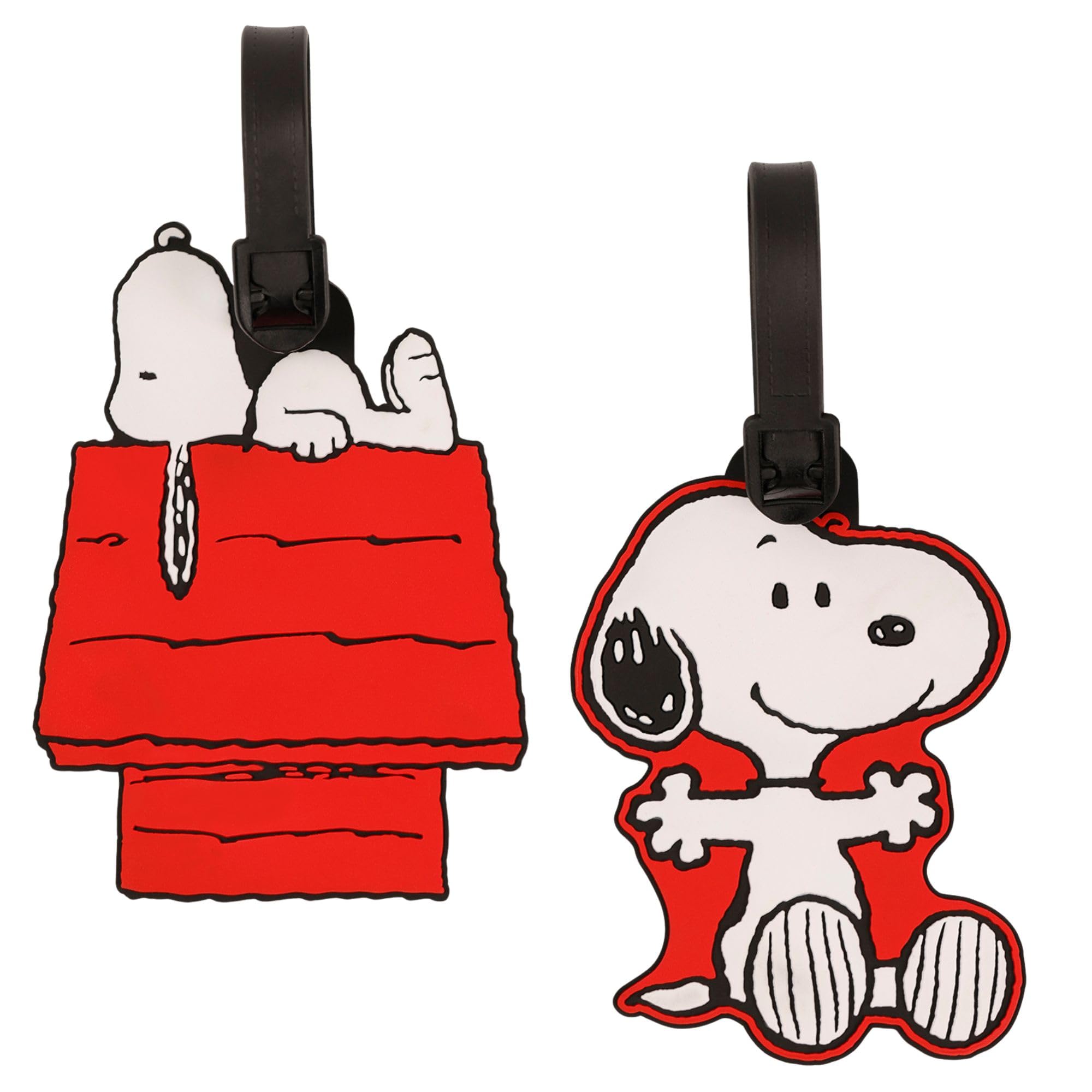 Collectable Red Peanuts 2 Pcs Snoopy Luggage Tag Set Vt701138l.ph