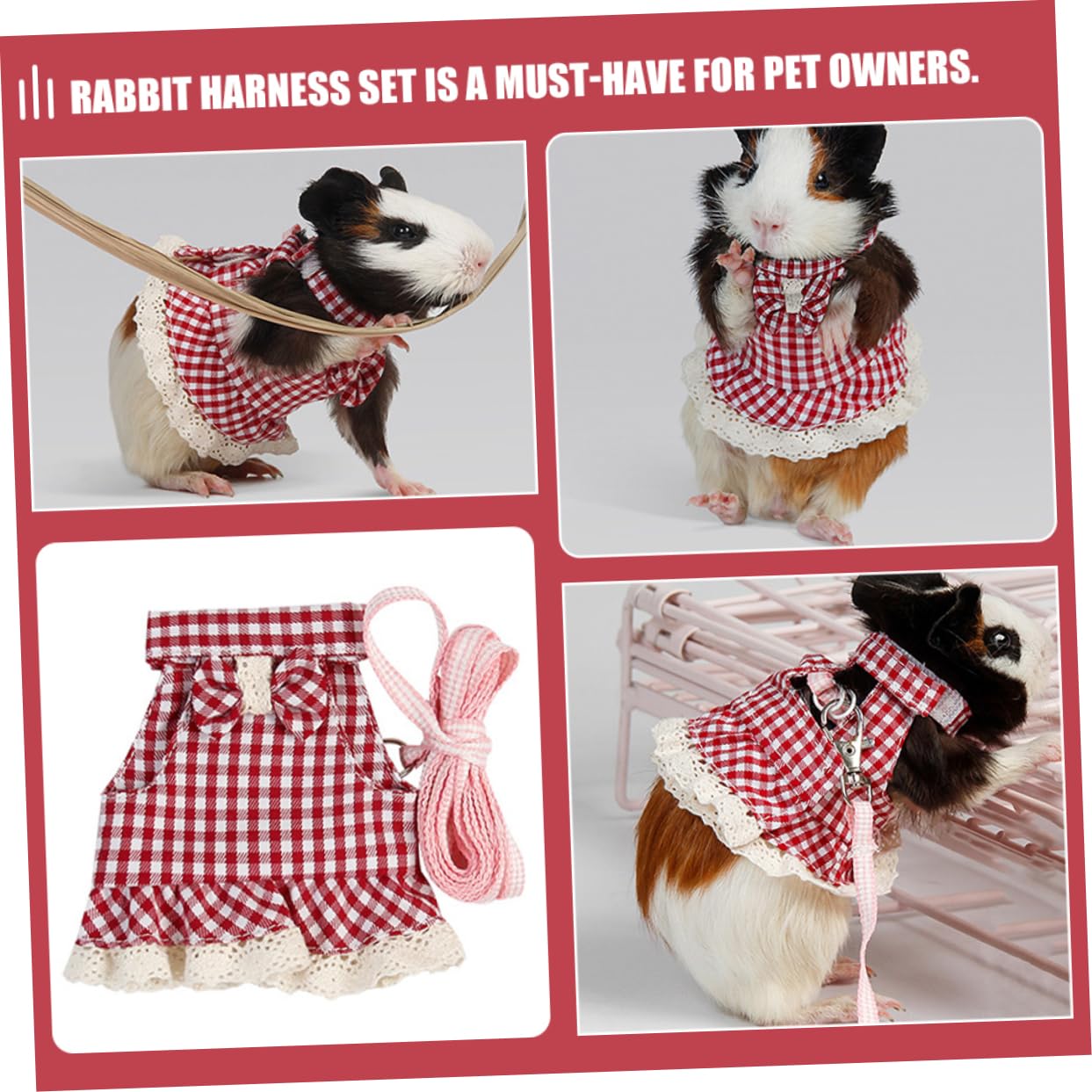 Yardwe 5 Teiliges Geschirrset Für Kleine Haustiere Leinengürtel Meerschweinchengeschirr Kleines Haustiergeschirr Dekoratives Hasengeschirr Frettchen Gehseil Kleines Haustier