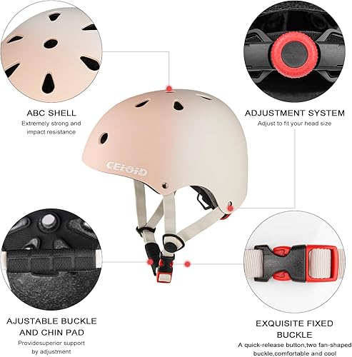 Miniatura 71 de Casco de bicicleta para niños, cascos de patineta para niños de 2 a 3 a 5 a 8 a 14 años, ajustable, multideporte, bicicleta, patinaje, fútbol, Negro