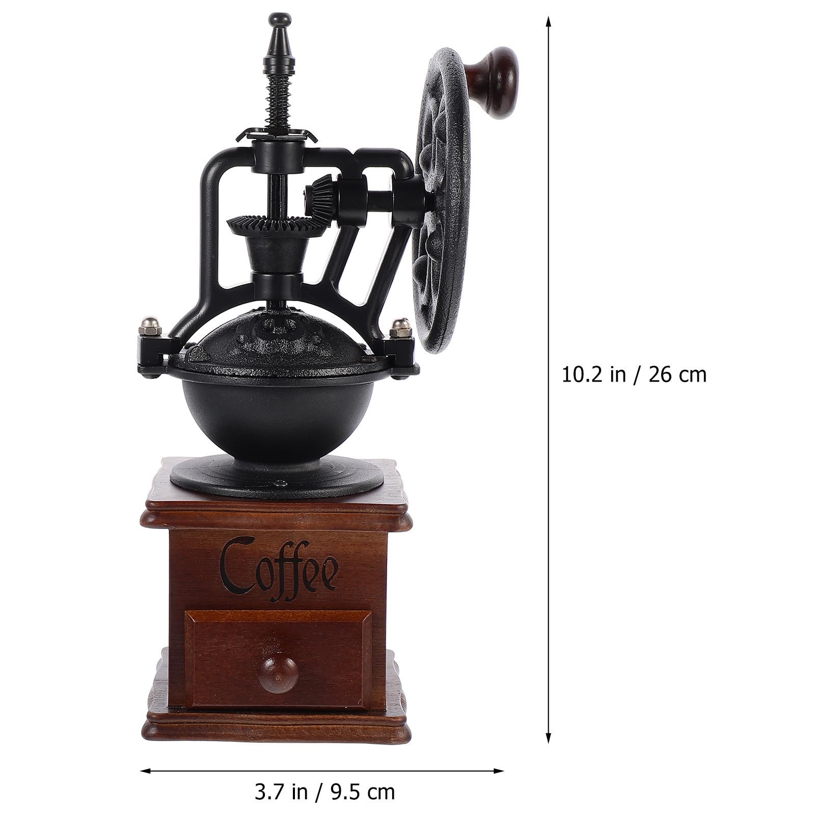 ULTECHNOVO Vintage Kleiner Kaffeemühle und Eisen Manuell für Kaffeebohnen und Pfeffer Tragbar für Camping und Reisen