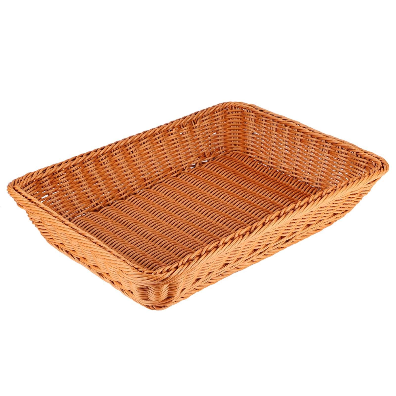 Cestino per il pane Cesto per alimenti rettangolare in tessuto marrone Cesto per frutta Cesto da tavolo per servire a buffet Panetteria Home Restaurant Supermercato(L)