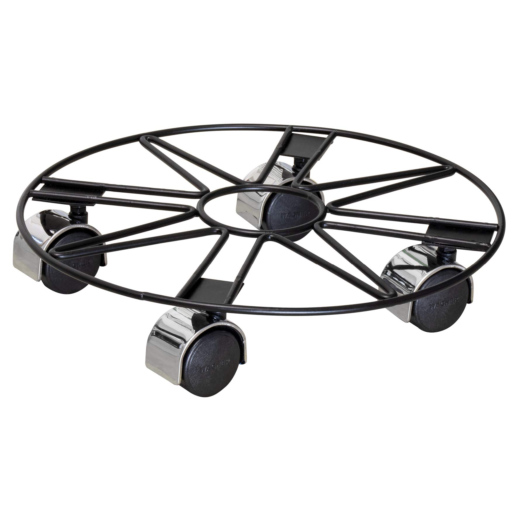 Support à roulettes élégant pour pot de fleur Étoile Noire - Ø 30 cm