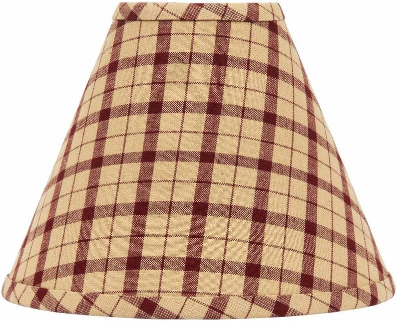Home Collection by Raghu Check Barn Red and Nutmeg Lampshade, 14" 14" Lamp Shade