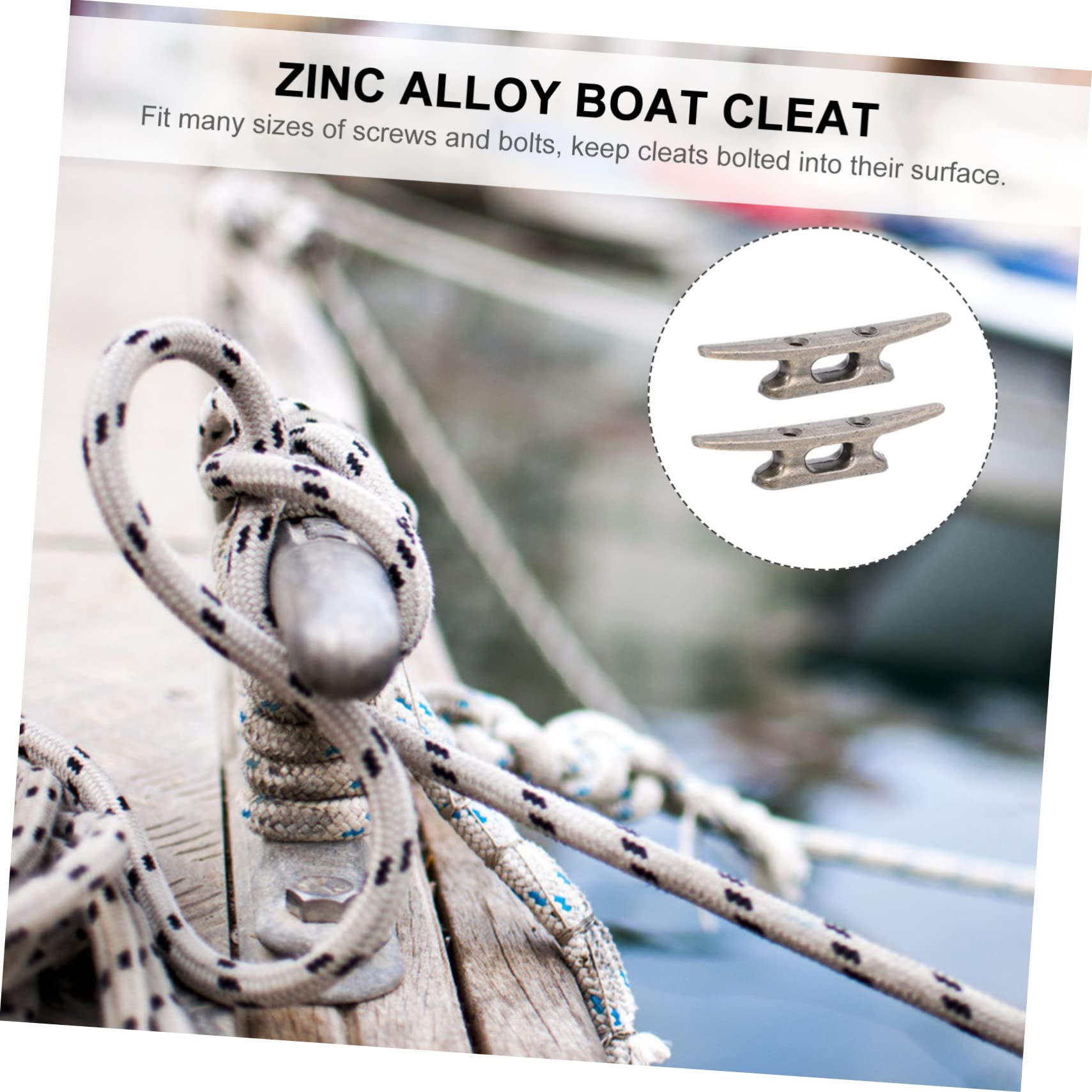 SOLUSTRE 2Pcs Open Base Dock Cleats for Boat Mooring Weatherproof Cleats for Docking Fishing DIY Projects Accessories for Secure Boat Anchoring