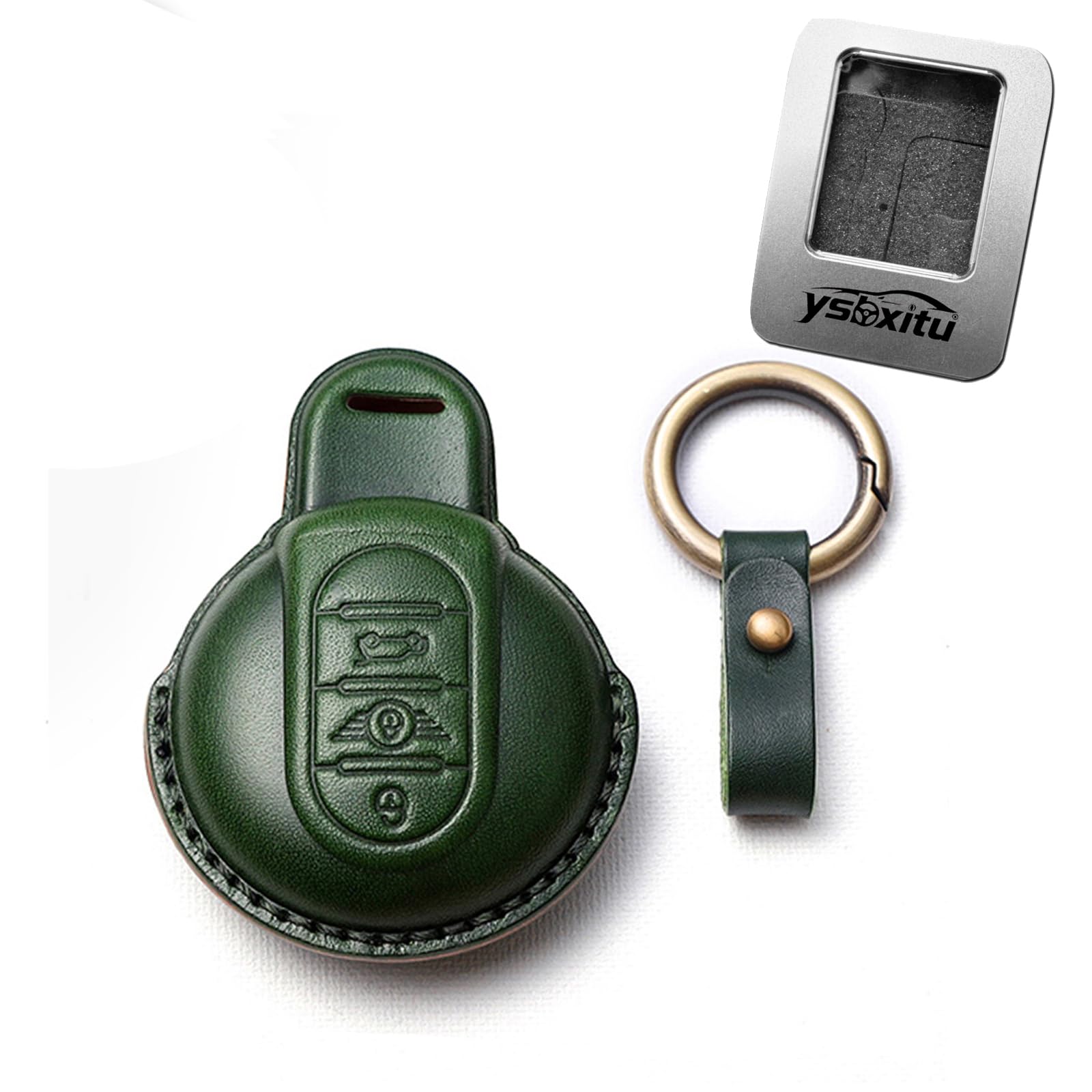 Ysbxitu 3 Buttons Remote Key Fob Cover with Keychain Fit for BMW Mini Cooper S Cooper SD Cooper D Cooper One Convertible Clubman Works Countryman F54