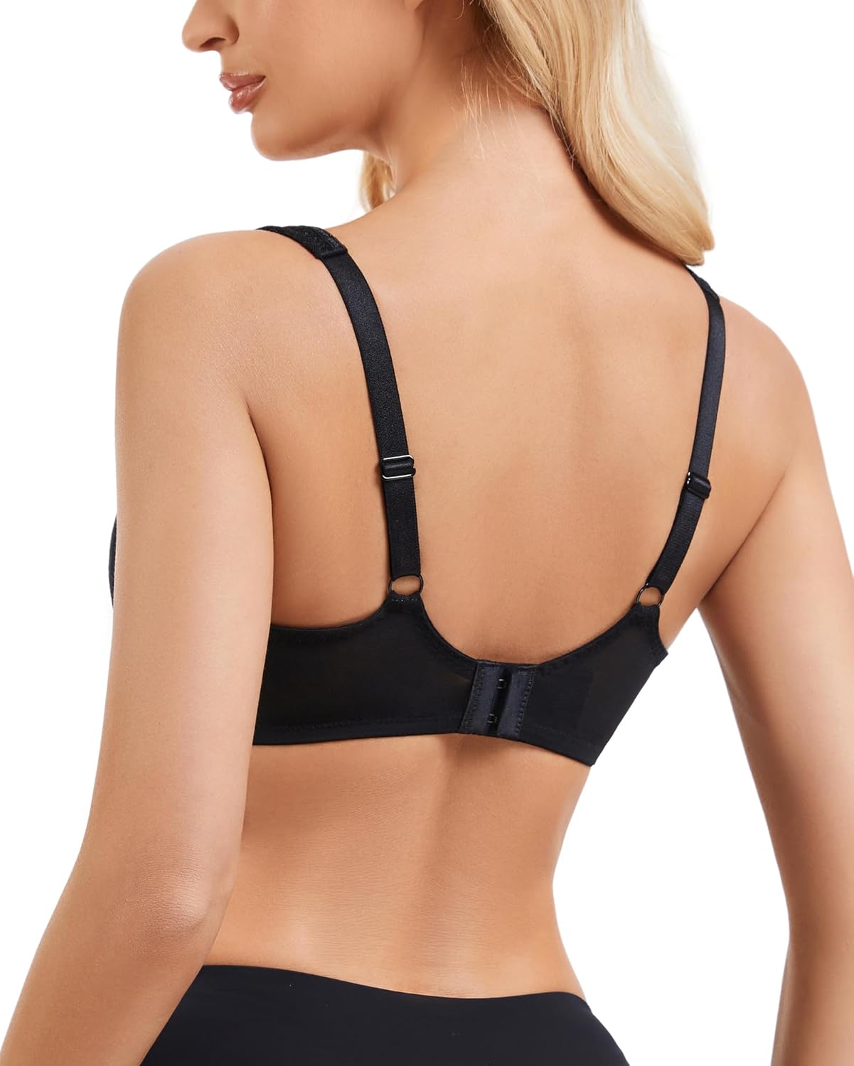 Women's Sexy Balconette Bra Lace Demi Half Cup Lightly Padded Underwire Low Cut Plus Size Bras Wide Straps - Image 3