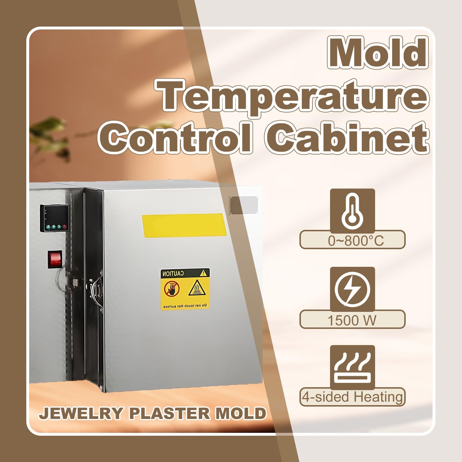 Horno Eléctrico 1500W con Pinza y Guantes, 800°C PID Alta Precisión para Fusing Vidrio, Esmaltado y Sinterización Arcilla, Diseño Compacto para Laboratorio