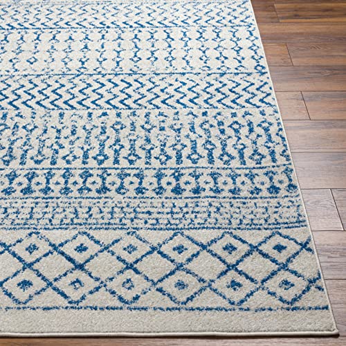 Artistic Weavers Chester Boho Moroccan Area Rug, 7'10" X 11', Cream/Royal Blue #TOP1