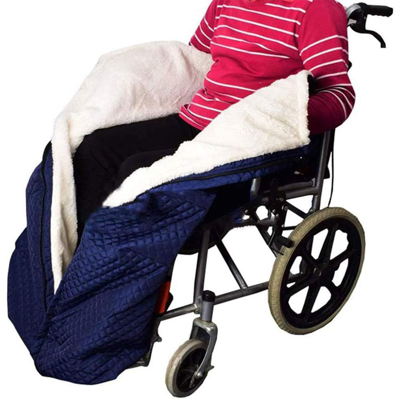 Funda para Silla de Ruedas, Manta de Invierno para Silla de Ruedas para Adultos con Cremallera, Fundas Cálidas para Piernas Y Parte Inferior del Cuerpo