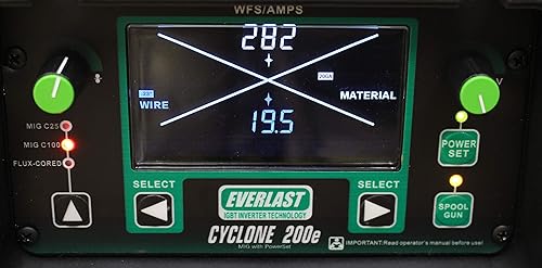 Miniatura 3 de Everlast Cyclone 200ES - Soldador MIG - 180 amperios, voltaje dual 110220 V, inversor IGBT, capacidad MIG y Stick