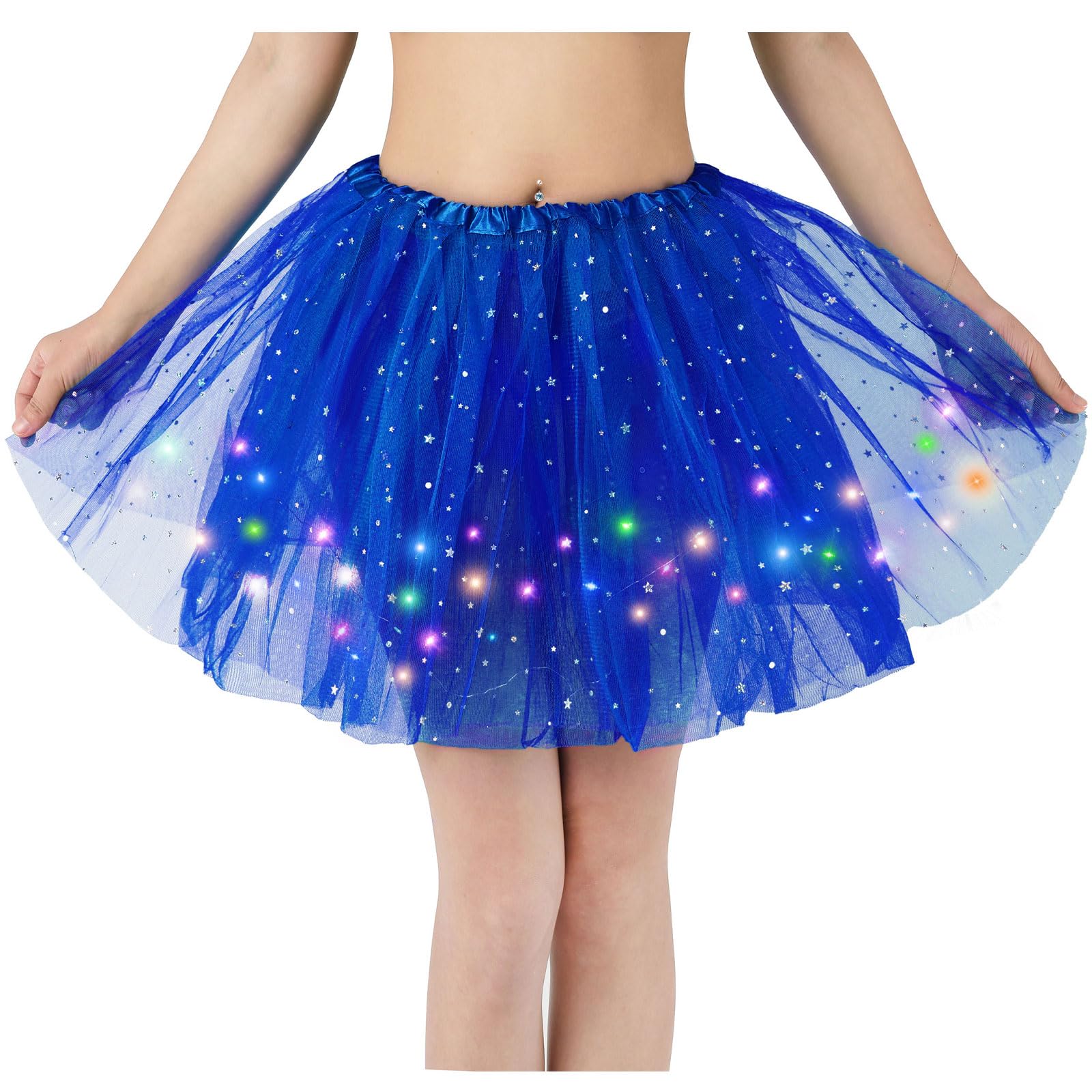 Kefiyis Tüllrock Damen LED Tütü Erwachsene Teenager Tutu Party Ballett Tanzen Fancy Dress Halloween Kostüm
