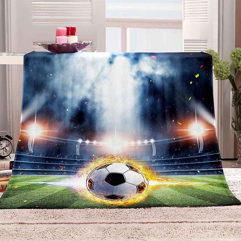 Couverture en flanelle anti-froid stade 3D pour réchauffer vos soirées d'hiver