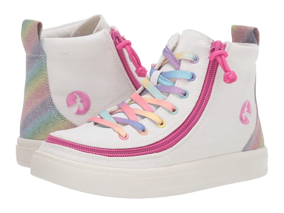 BILLY Footwear Kids Classic Lace High (Little Kid/Big Kid) (White Rainbow) Girls Shoes INTERNATIONAL SHIPPING
