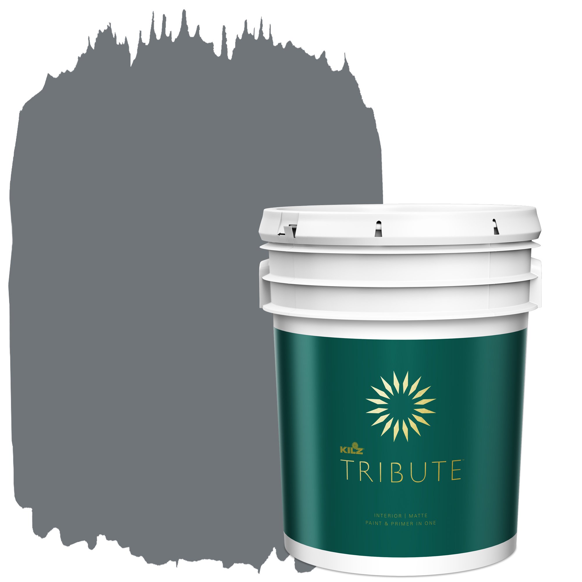 KILZ TRIBUTE Interior Matte Paint and Primer in One, 5 Gallon, Old Lamppost (TB-37)