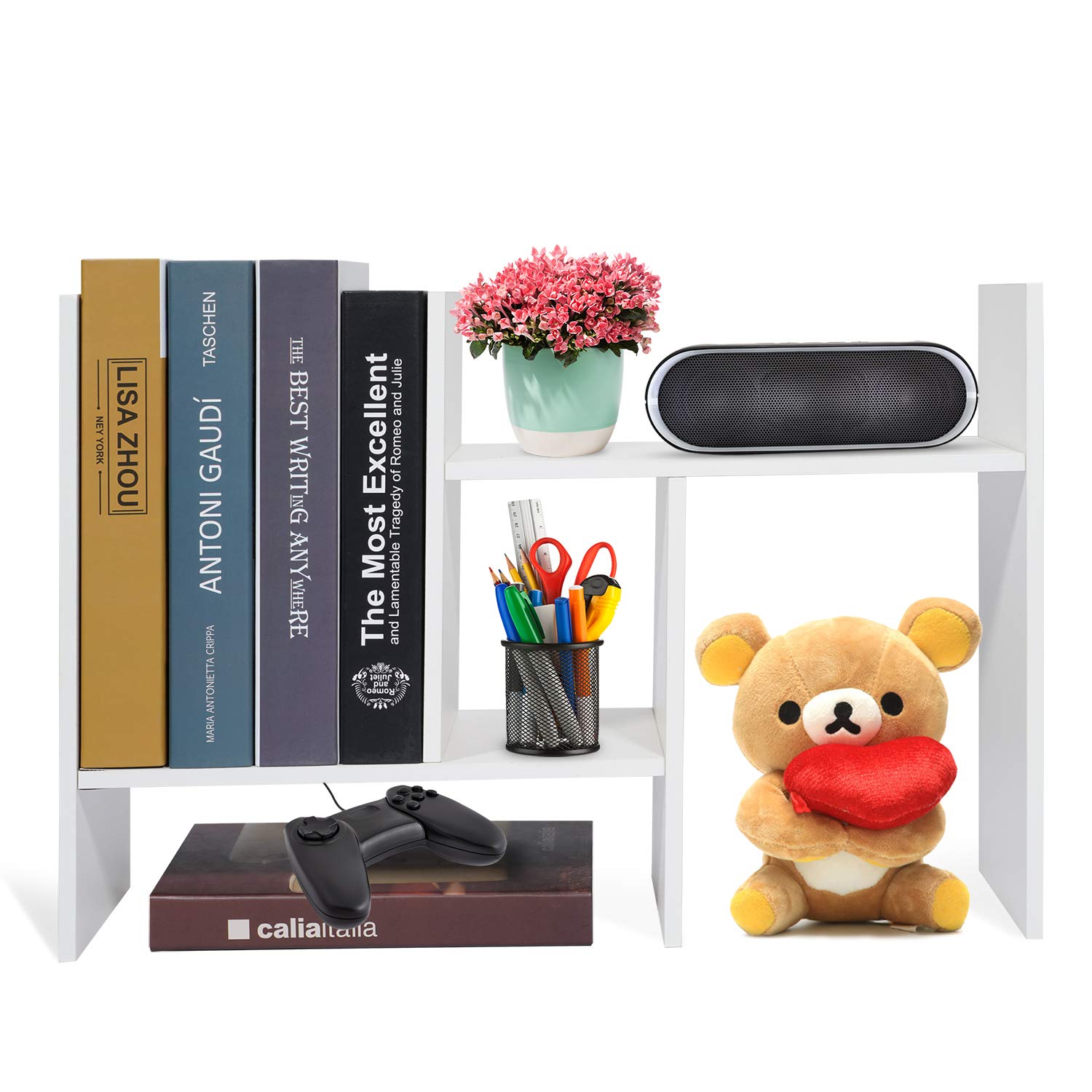 Buy Hossejoy Desktop Organizer Office Storage Rack Adjustable Wood Desk