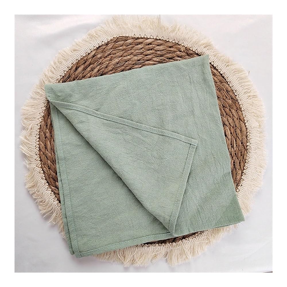 Sage Green serwetki materiałowe zestaw 10 bawełnianych serviette kuchenne ręczniki na stół do herbaty do dekoracji ślubnej w wiejskim domu (10 szt. 45 x 45 cm)