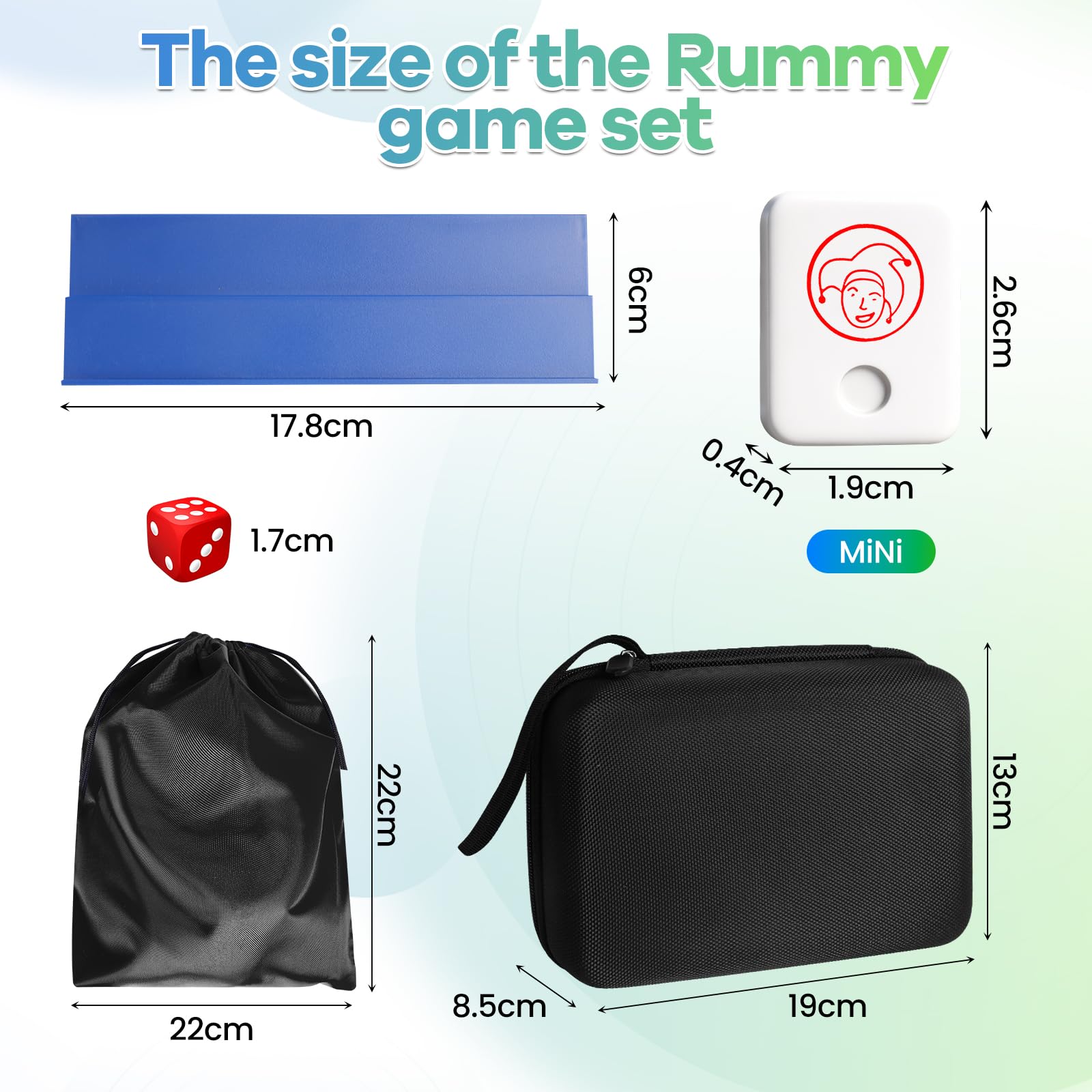 Rummy Cup Original Rummy Juego de viaje con cordón de almacenamiento para adultos, 160 piedras, juego de mesa Rummy Cup para 2-6 jugadores, con 6 soportes de juego, 1 dados juegos de mesa