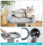 Made4Pets Poste de découpe de chat pour les chats intérieurs Carré de tapis avec lit Tall 32 Inch, Cat Scratcher Post avec Jouet pour les grands chats et chaton, Cat Stratch Post avec large base Protégez votre chat & Mobilier