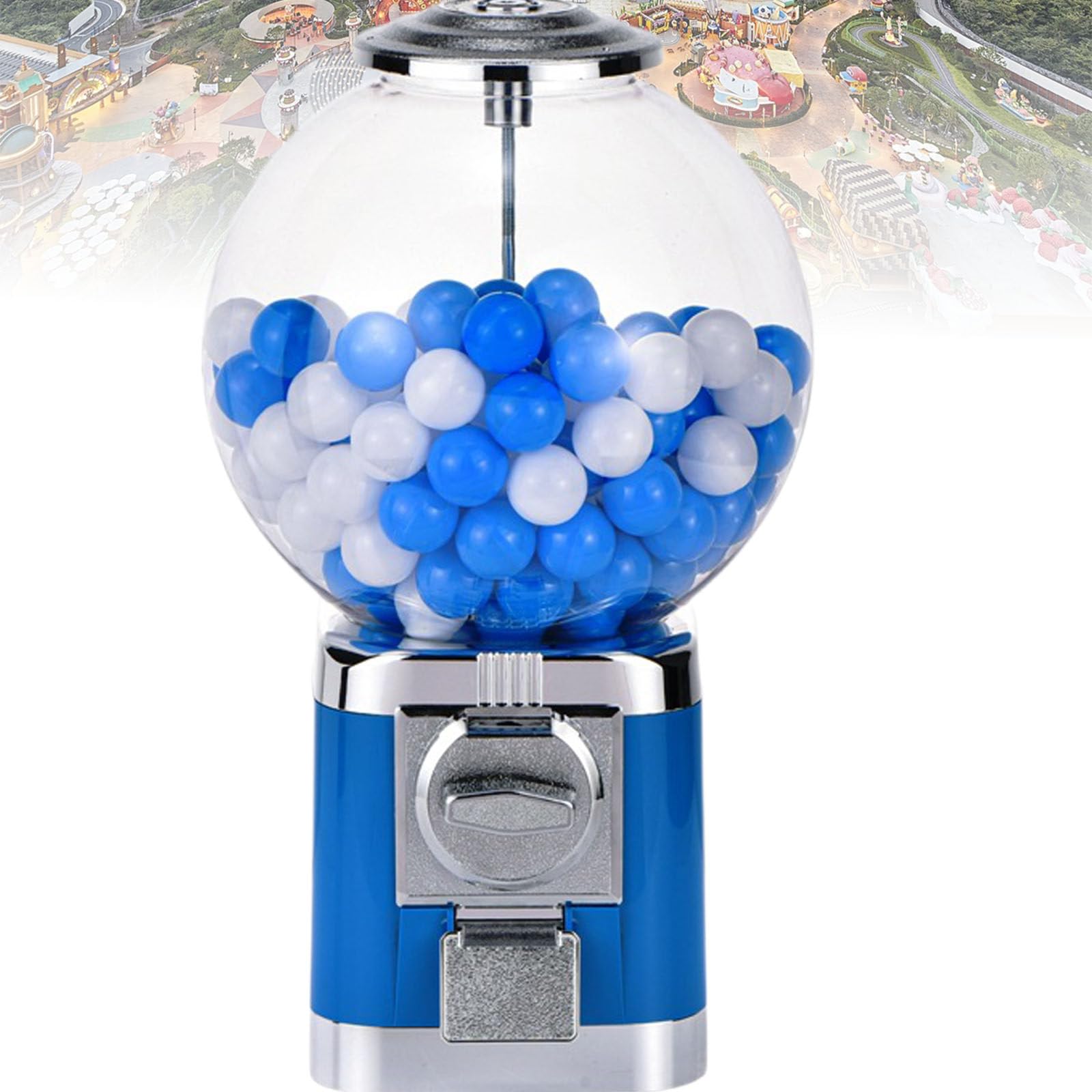 Distributore Automatico Di Caramelle Meccanico, Distributore Automatico Di Capsule Nessuna Moneta Richiesta, Macchina Della Gomma Da Bolla Di Rettangolo Per I Bambini E Negozi Di Videogiochi blue