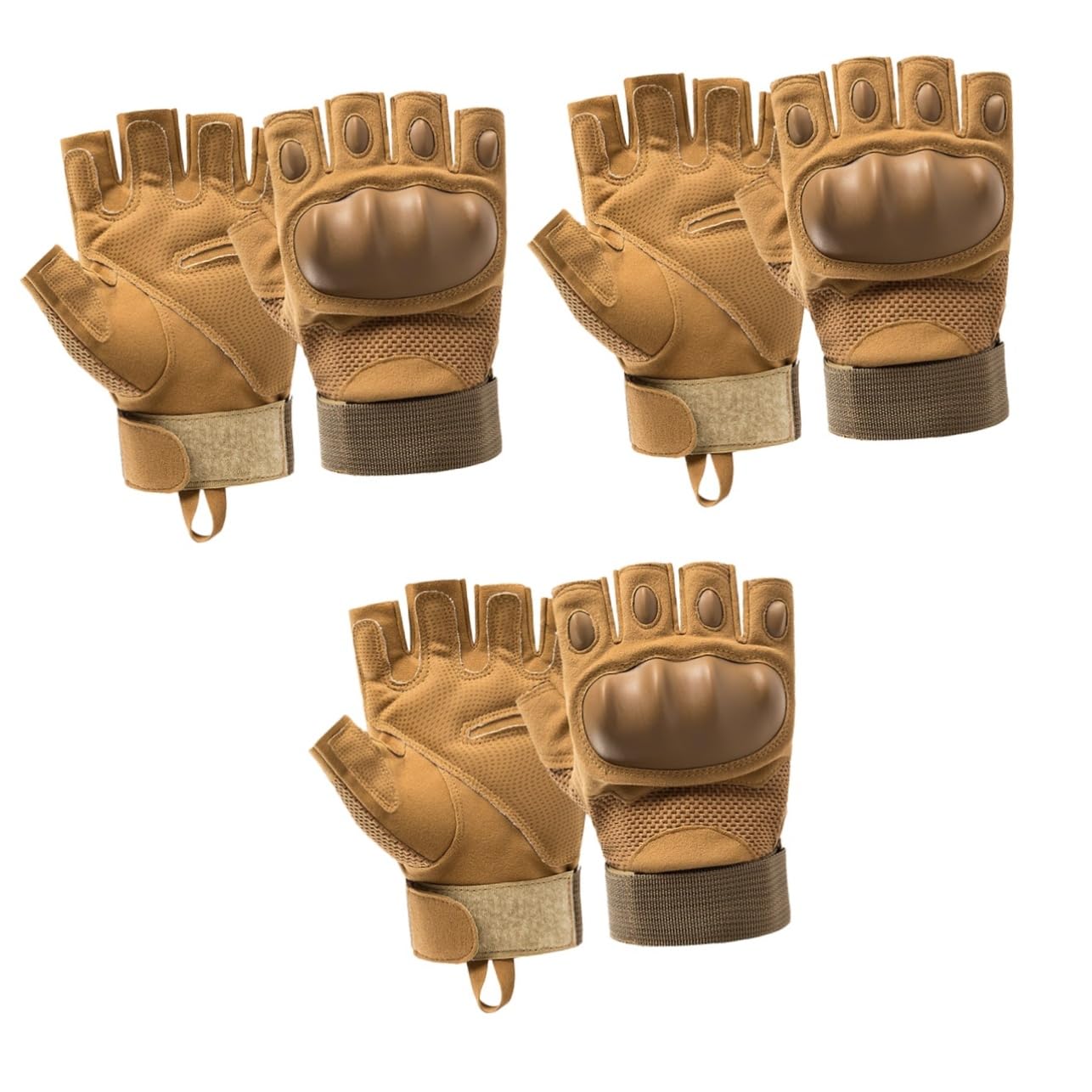 INOOMP 3pares Guantes De Fitness Dedos Descubiertos para Ciclismo y Montañismo Guantes Antideslizantes y Resistentes Al Desgaste para Hombres y Mujeres