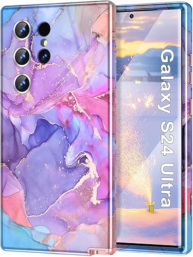 Avocase Funda para Samsung Galaxy S24 Ultra de 6.8 pulgadas, protector completo de lente de cámara 3 en 1 resistente cuerpo completo a prueba de