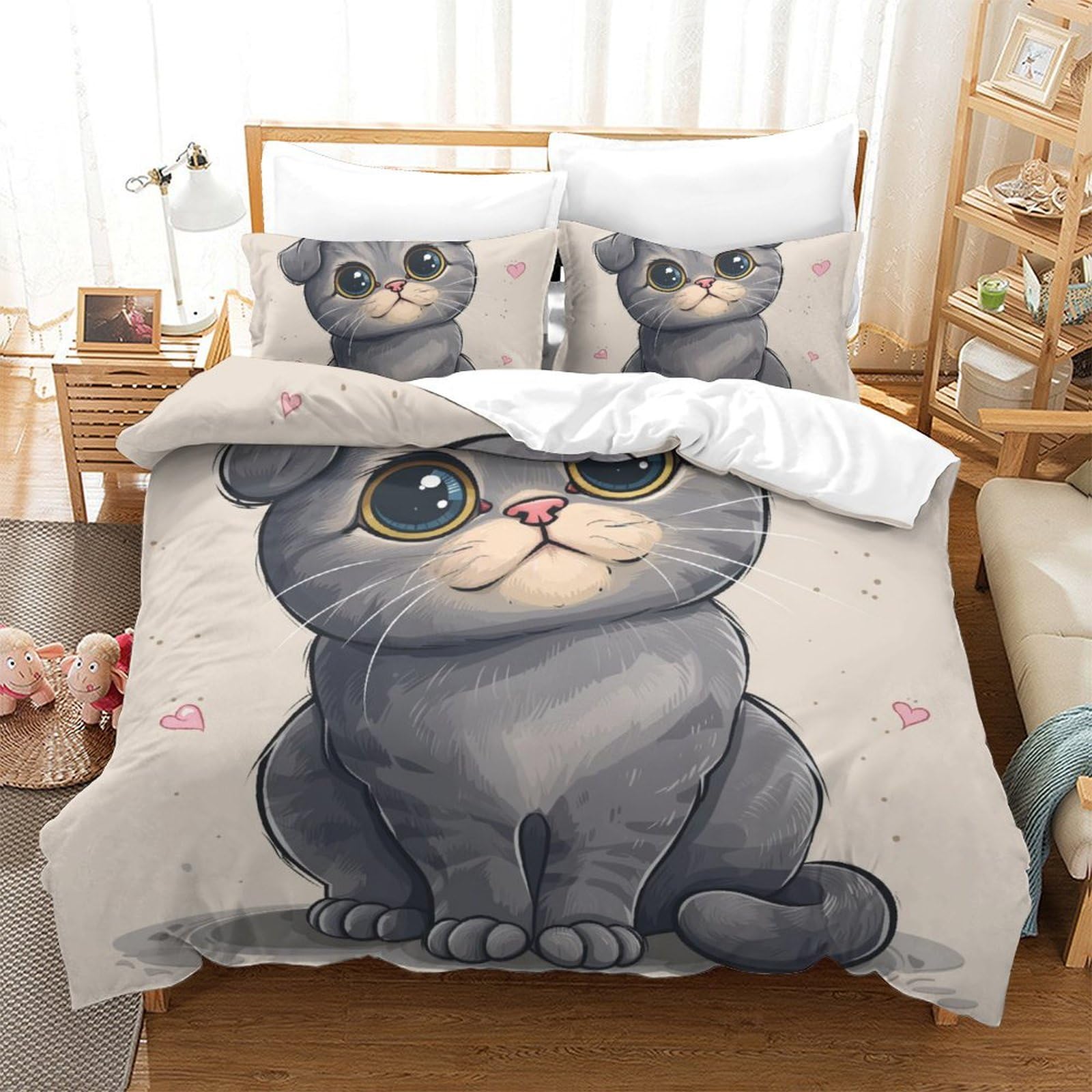 Housse de couette chat imprimé 3D pour transformer la chambre des adolescents passionnés de félins