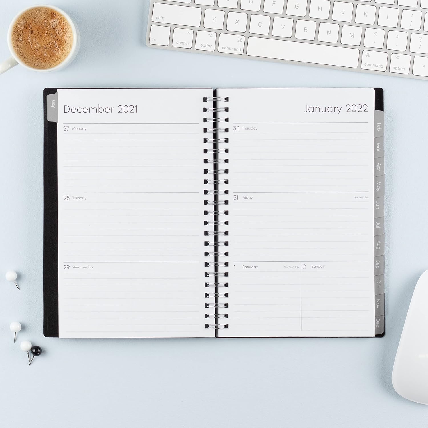 Blue Sky 2022 Weekly & Monthly Planner, 5" x 8", Flexible Cover, Wirebound, Enterprise (131791) : Office Products