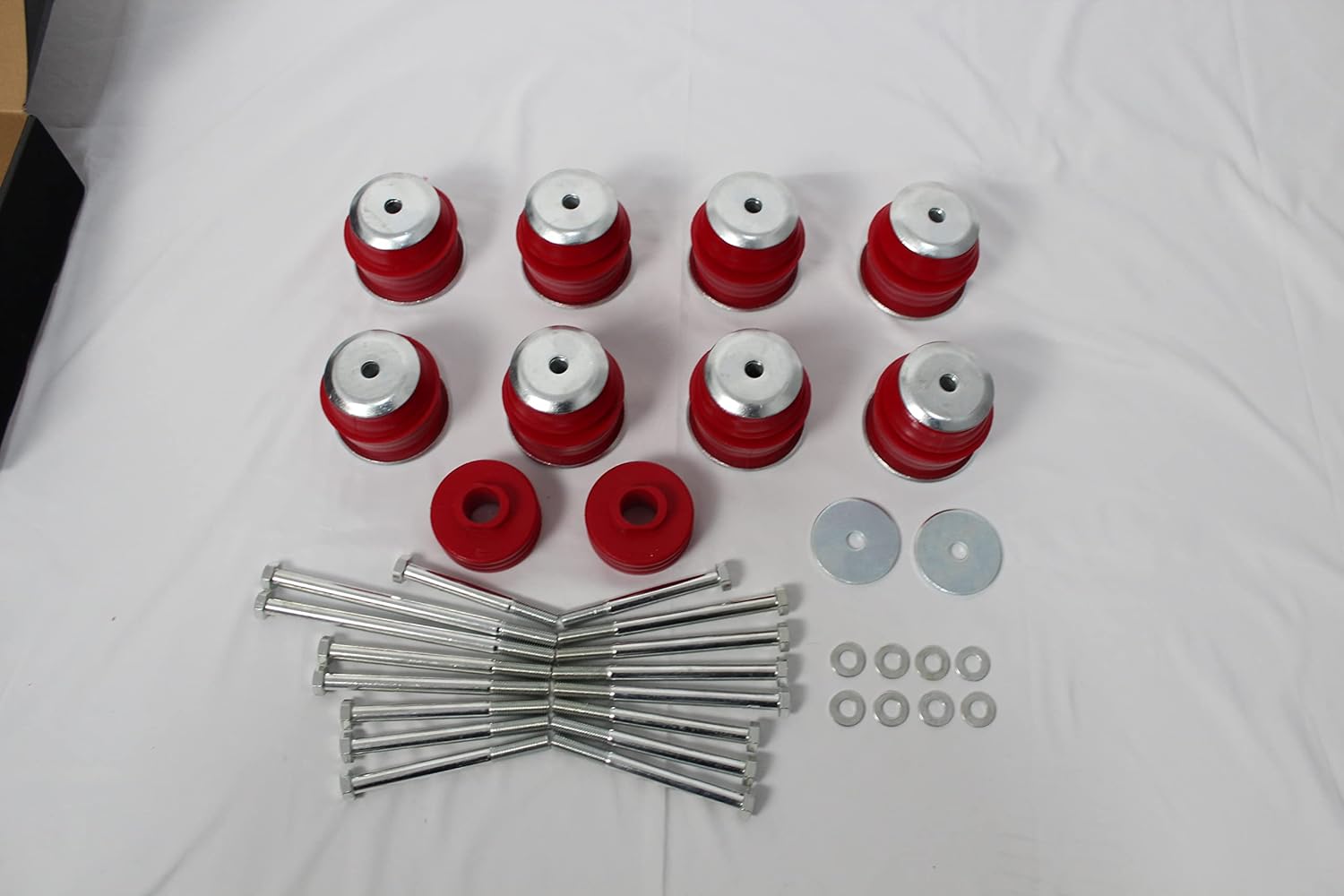 BST BSSP KF04060BK Body Mount Bushing Kit Compatible with 2008-2016 Ford F250 F350 Super Duty 2WD 4WD Polyurethane Red Body Cab Mounts & Steel Sleeves & Hardware