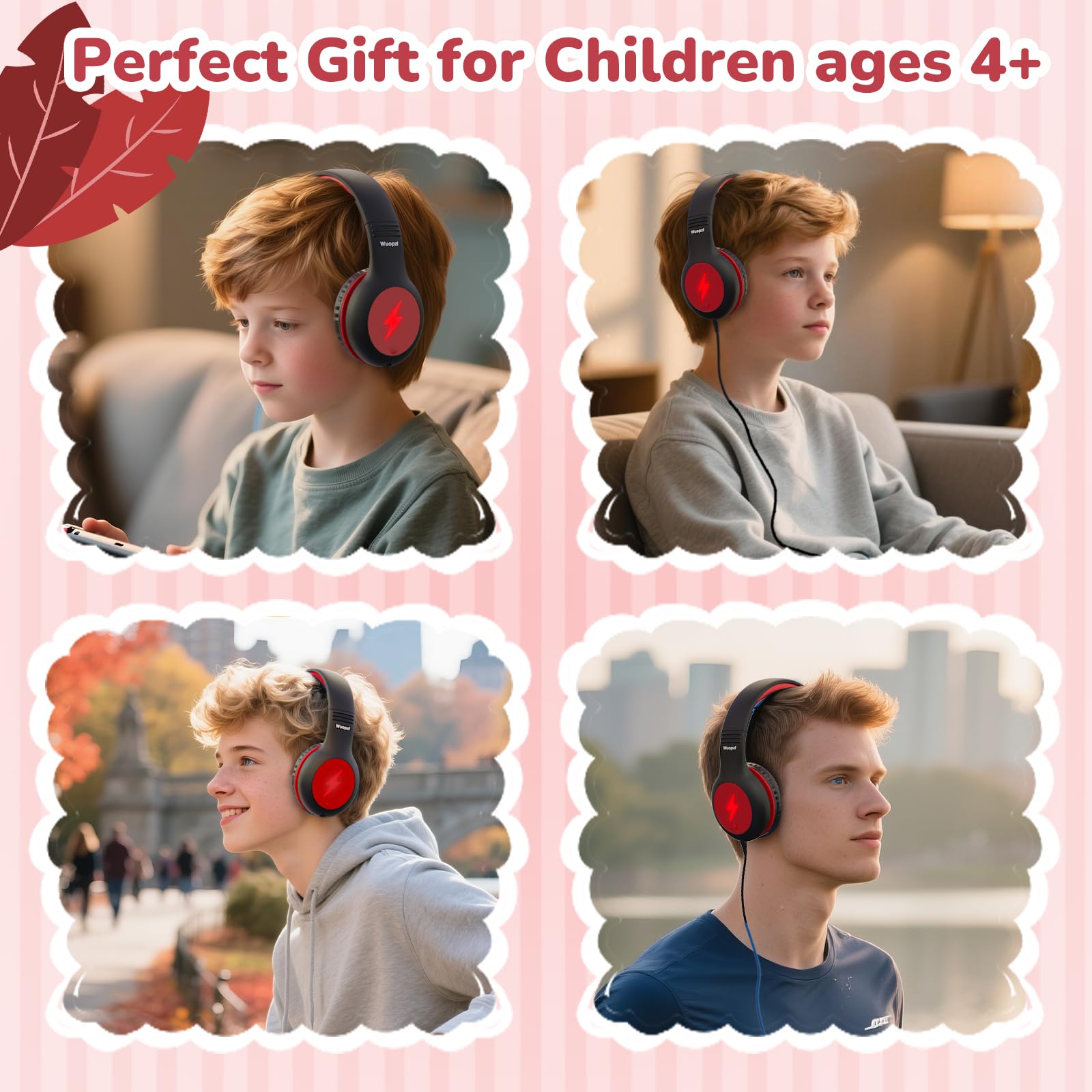 Kinder USB C Kopfhörer für Schule, sicheres Hören, kabelgebundene Over-Ear-Kopfhörer