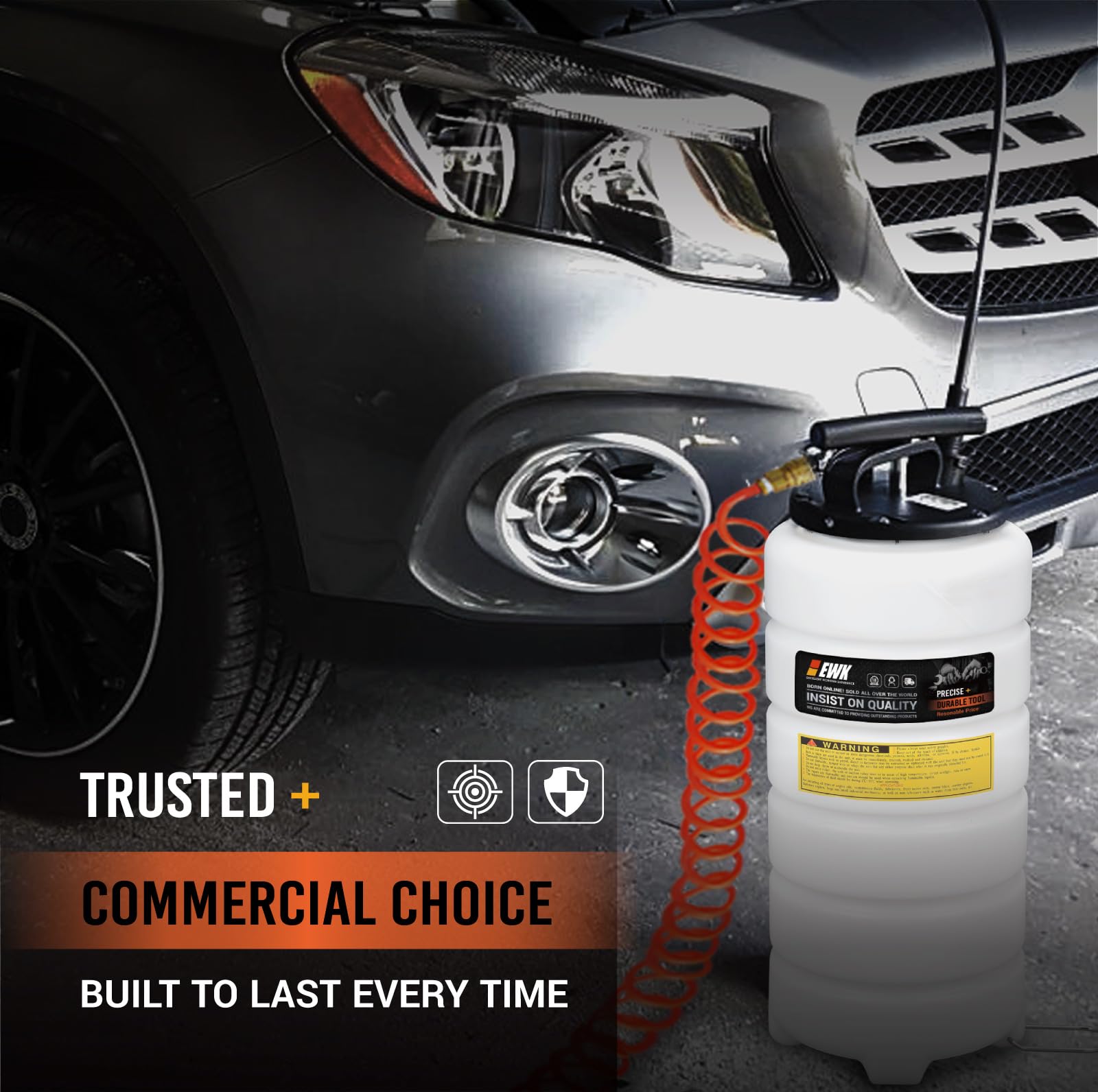 EWK 15L Pneumatic/Manual Oil Extractor Pump, Fluid Evacuator for Oil Change, Large Capacity Vacuum Evacuation Tool for Cars Trucks and Agricultural Machinery