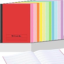 Henoyso 12 Pcs Primary Composition Notebook K-2, Wide Ruled 9.75" x 7.5" Journals, 60 Pages, Writing &amp; Handwriting Practice for Kindergarten, 1st &amp; 2nd Grade, Back to School Supplies (12 Colors)
