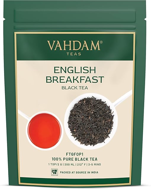 VAHDAM, Original English Breakfast Black Tea Leaves (170+ Cups) 340g/12oz | STRONG, RICH & AROMATIC Loose Leaf Tea | Brew Hot, Iced or Kombucha Tea, FTGFOP1 Long Leaf Grade