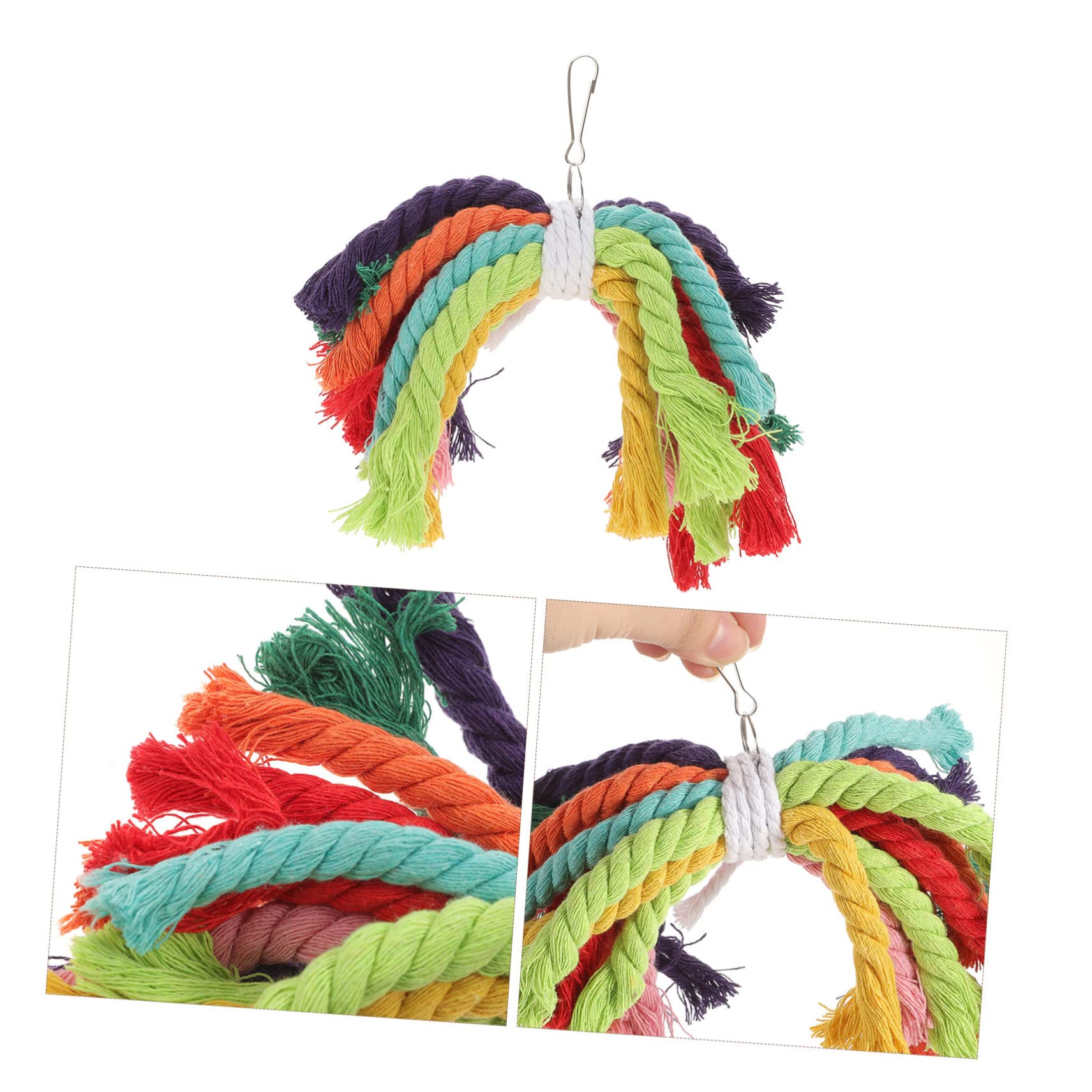 Angoily 5pièces Jouet Coton pour Perroquet Jouet à Mâcher pour Oiseaux avec Accroche Facile pour Cage à Oiseaux Et Activités Physiques