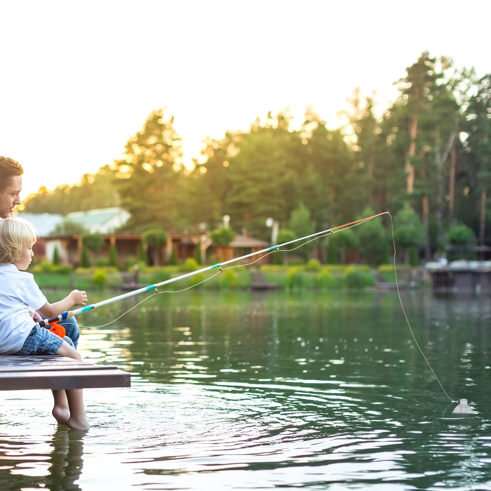 PATIKIL Flotadores giratorios fundidos de 1.5 pulgadas, paquete de 20 aparejos de pesca ovalados ABS para agua dulce y salada, transparente