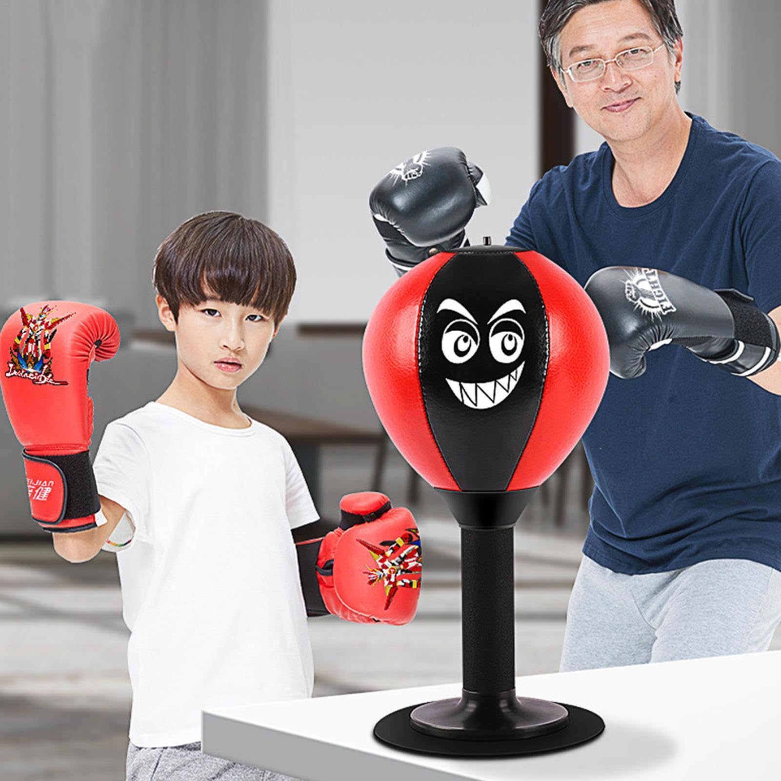 Sac de frappe en polyuréthane avec ventouse pour adultes – Réflexe de boxe, soulagement du stress