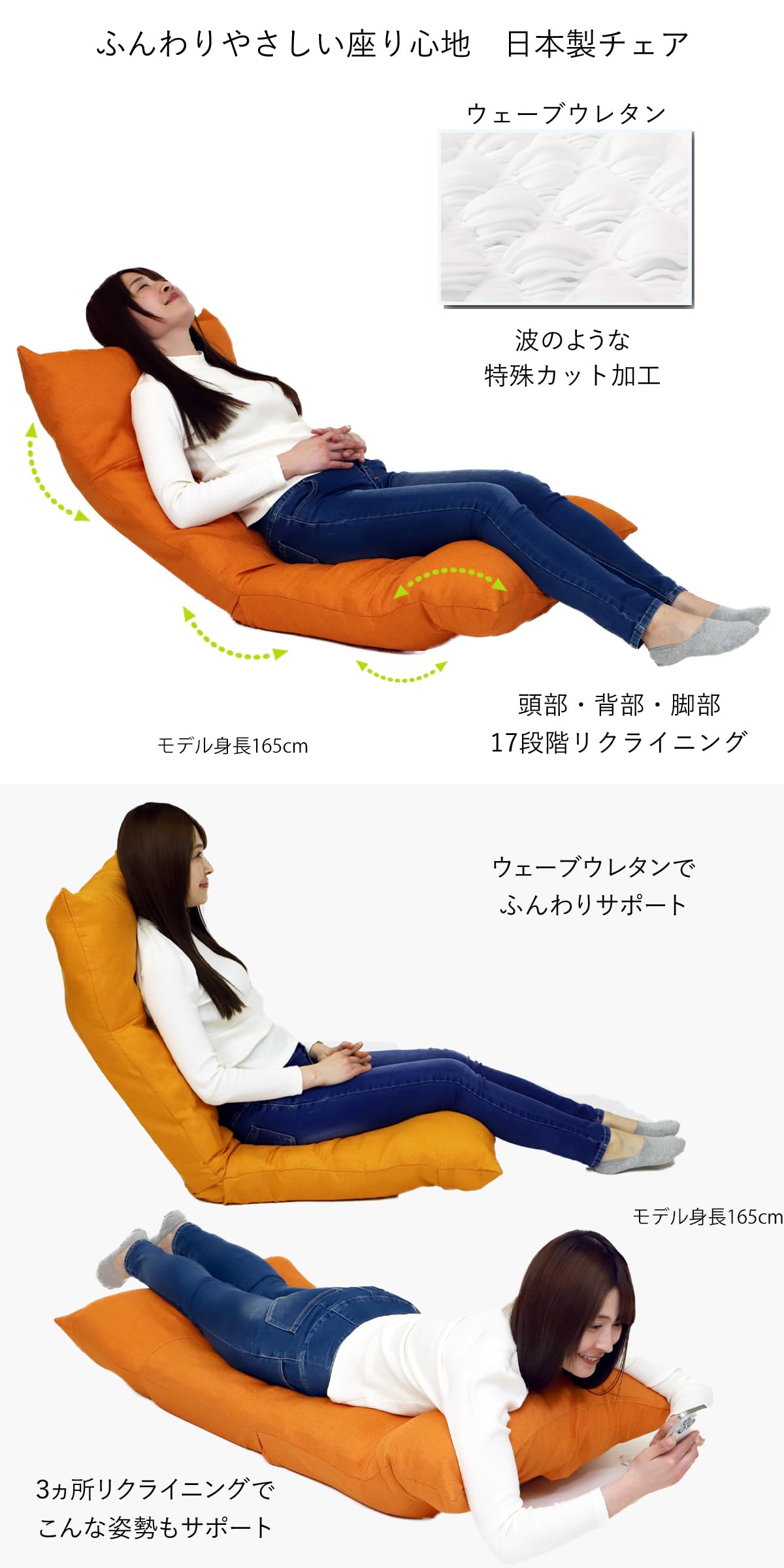 Amazon｜[座椅子ヤマザキ] ウェーブチェアKDR(ブルー) 日本製