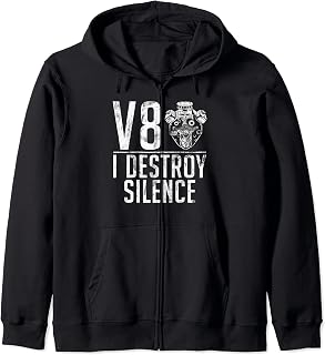 V8 i destroy Silence Muscle Car Zip Hoodie