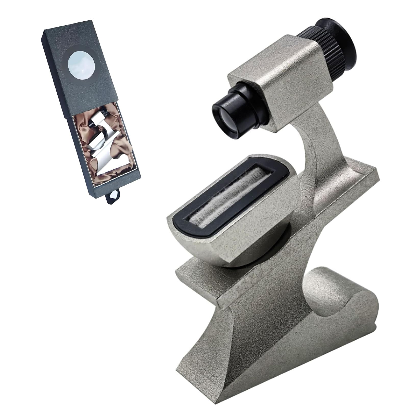 10X Visualizzatore Di Cinture Di Diamanti, Visualizzatore Compatto Per Iscrizioni Laser Di Diamanti Con Combinazione Di 3 Lenti, Messa a Fuoco Regolabile E Supporto Per Anello Rotante a 360°, L