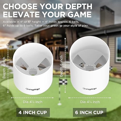 Miniatura 7 de KINGTOP - Copa de hoyo de golf  Cumple con las regulaciones PGAUSGA, accesorios de golf para práctica de putting green en el patio trasero,
