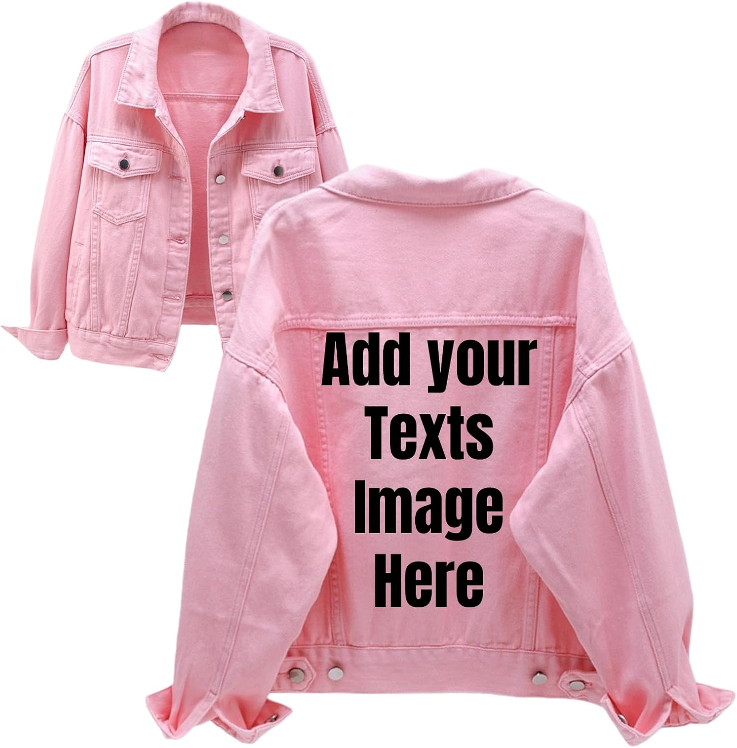Custom Denim Jacket for Women, Personalize womens Jackets, print picture and texts on womens denim jacket