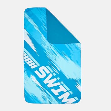 NABAIJI Microfibre Swim Towel, Blue Print Dash, Quick Dry, Microfiber, Large, Rectangular, for Adults