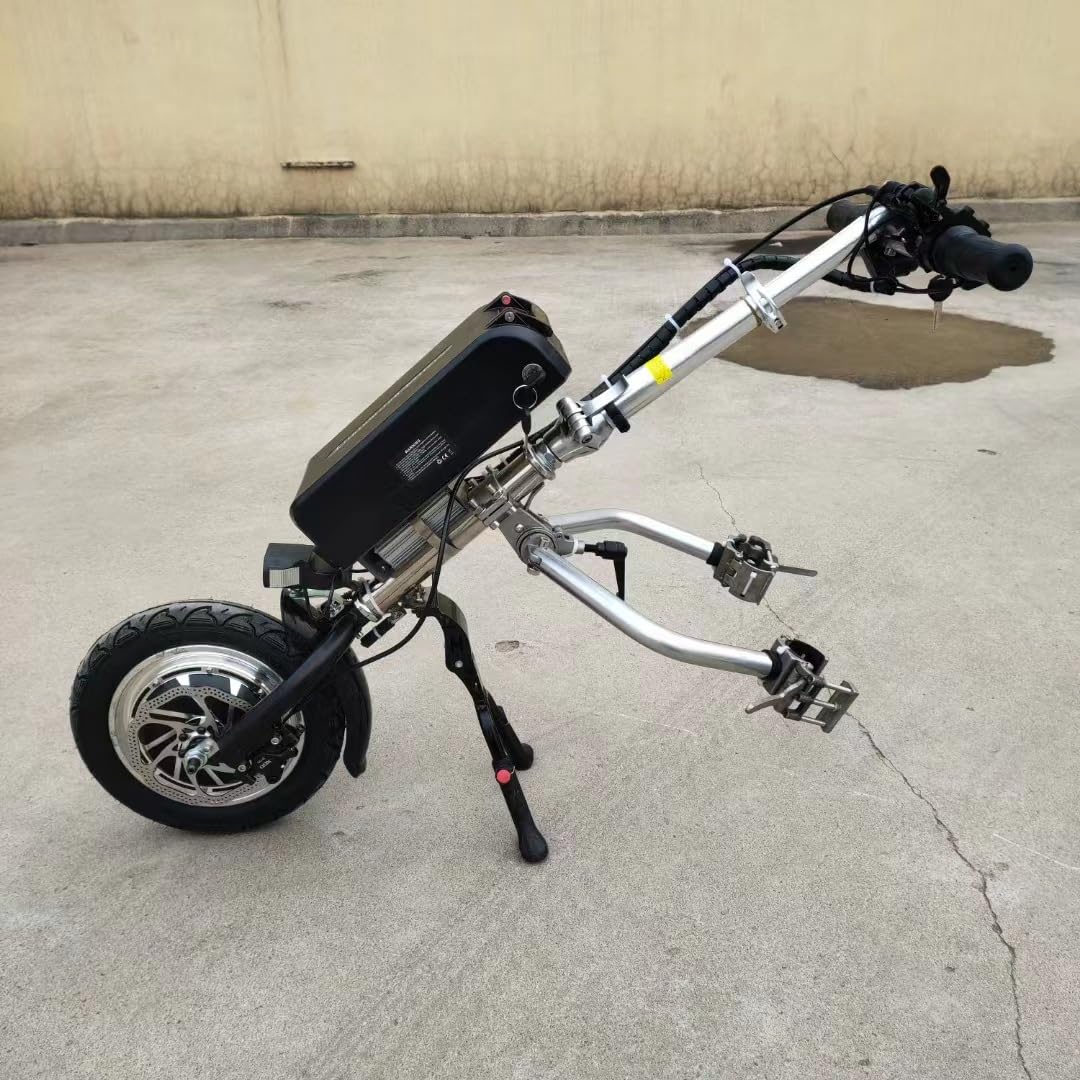 Elektryczny rower ręczny Przystawka do wózka inwalidzkiego 500 W Urządzenie do ciągnięcia wózka inwalidzkiego, zestaw elektryczny do konwersji wózka inwalidzkiego (A 17ah)
