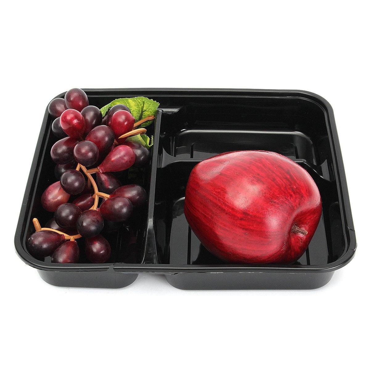 20Pcs Contenedor De Almacenamiento De Preparación De Comida De Plástico Almuerzo Caja De Comida 3 Compartimentos Apto Para Microondas