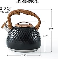 Vista 7 de Juego de tetera y salero y pimentero de 3 cuartos de galón