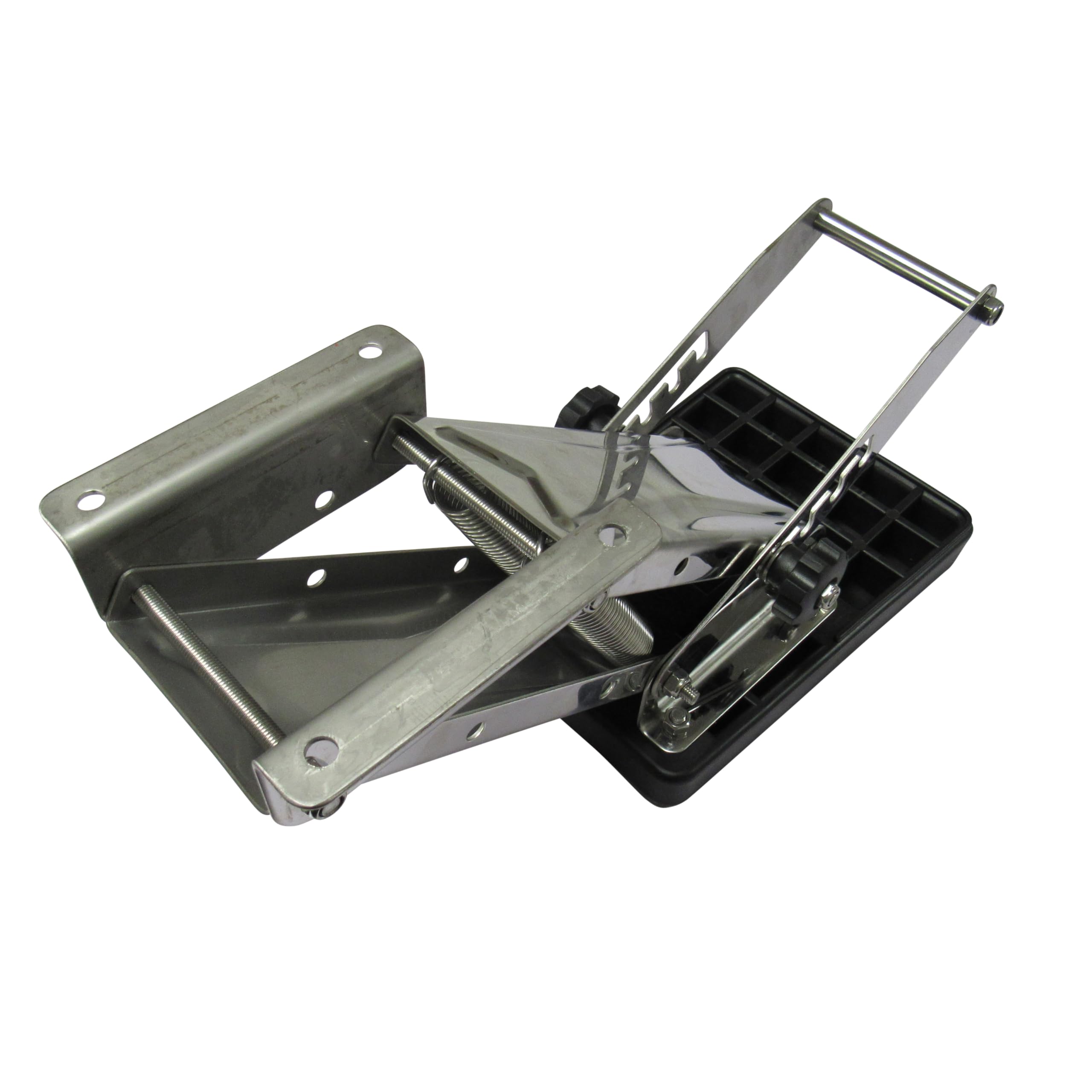 Adjustable Auxiliary Outboard Motor Bracket (Transom Support Boat Engine Kicker Mount) (25HP - 60KG Black)