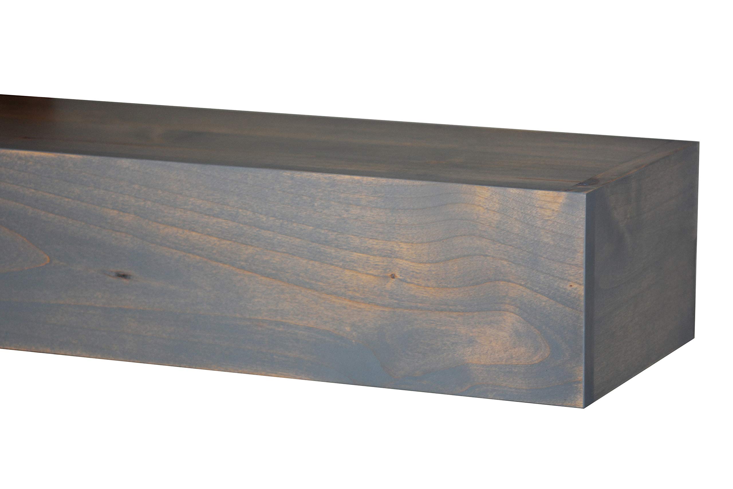 Bjorn Woodworks Driftwood Grey Mantel Shelf 60 Inch Sturdy Knotty