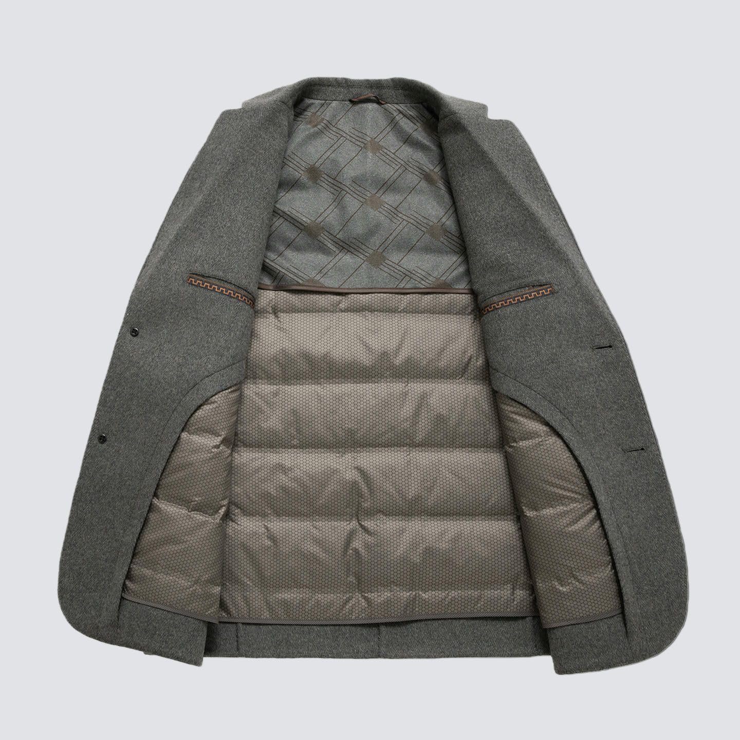 Men’s Autumn Winter Wool Middle-Aged Business Casual Removable Liner Blazer