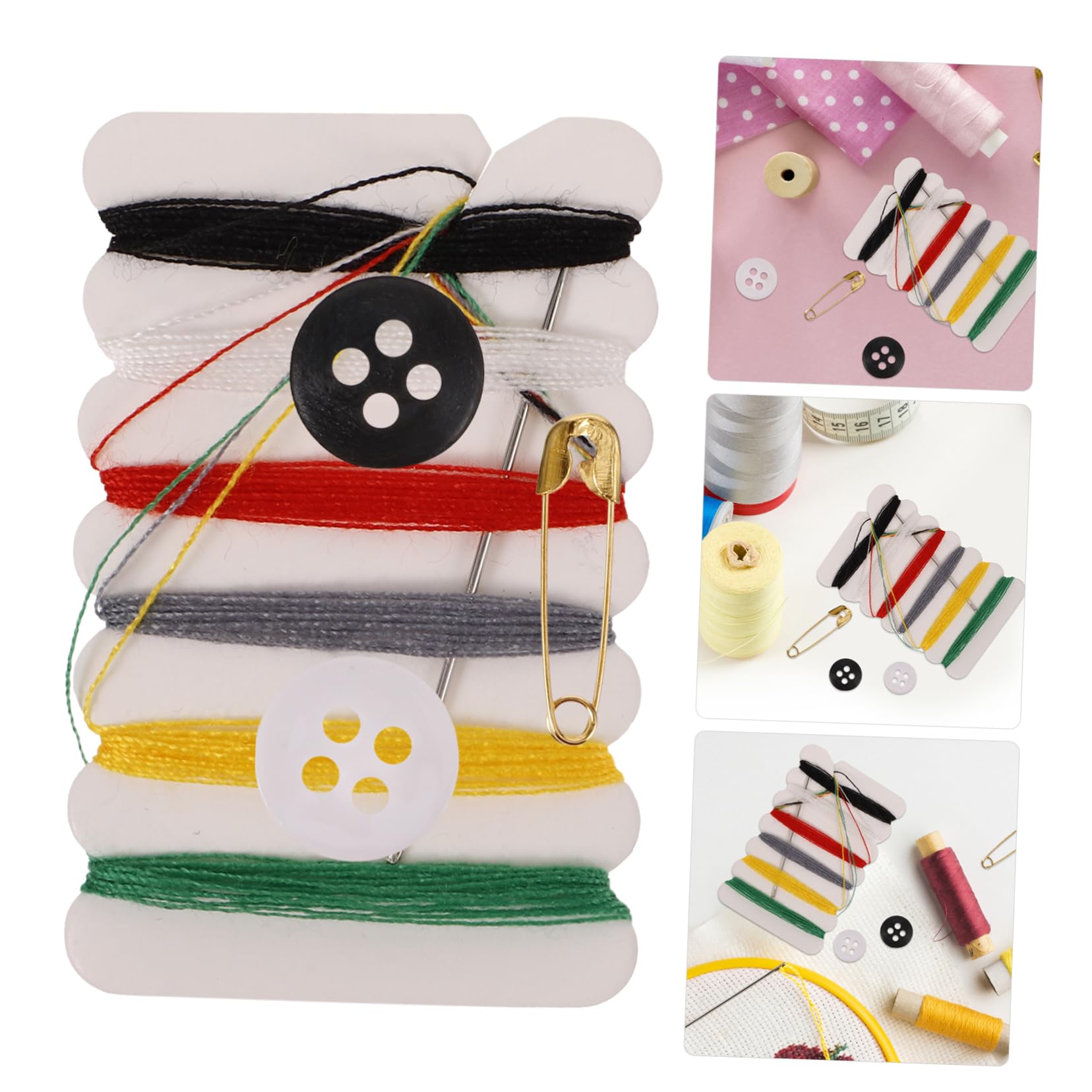 Kit de Costura Portátil Hogar 100 Piezas, Agujas, Botones y Hilos Surtidos, Multifuncional y Compacto para Alfombras y Confección de Vestidos Color Aleatorio