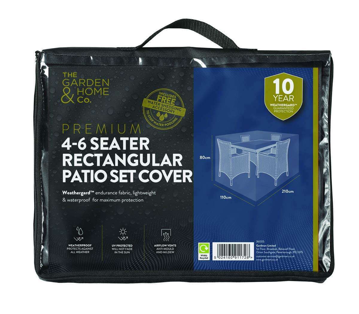 The Garden & Home Co Medium(4-6 seater) Rectangular Patio Set Cover