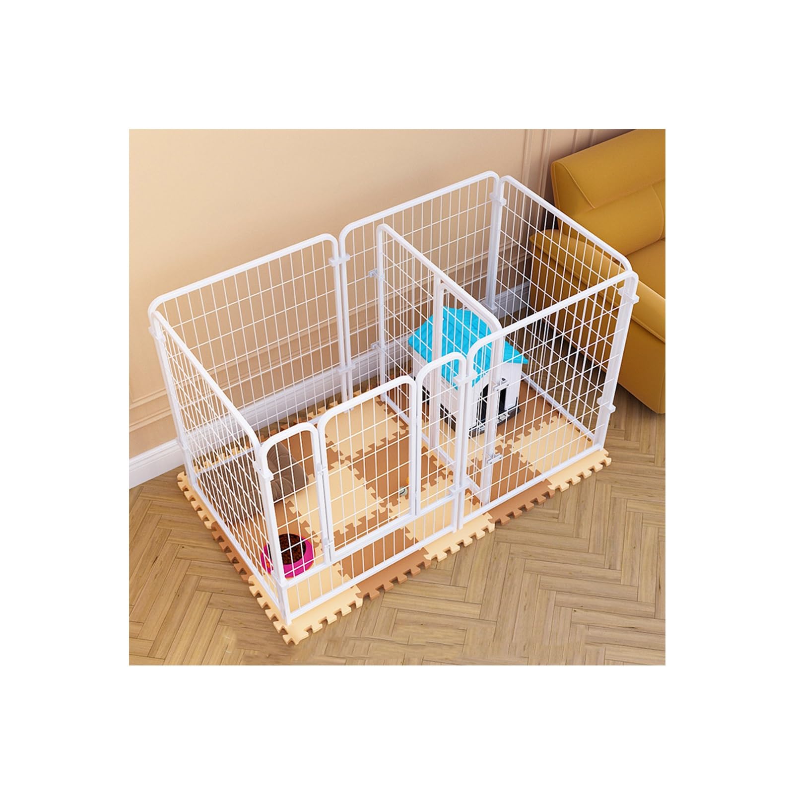 Parc de jeu robuste pour chiots pour éviter les bêtises à la maison